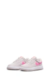 Nike Kids' Air Force 1 Low Easyon Sneaker In Platinum/ Pinksicle/ Orange