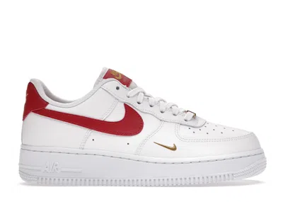 Pre-owned Nike Air Force 1 Low Essential Mini Swoosh (women's) Sneakers In White/gym Red