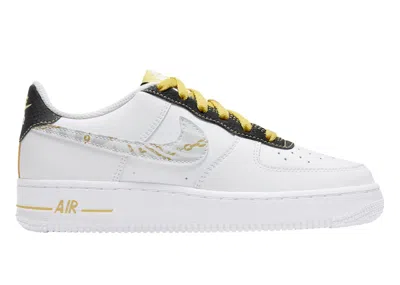 Pre-owned Nike Air Force 1 Low Gold Link Zebra Sneakers In White/photon Dust/saturn Gold In Multi