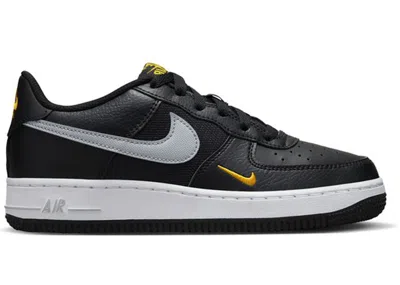 Pre-owned Nike Air Force 1 Low Gold Mini Swoosh Sneakers In Black/wolf Grey/golld