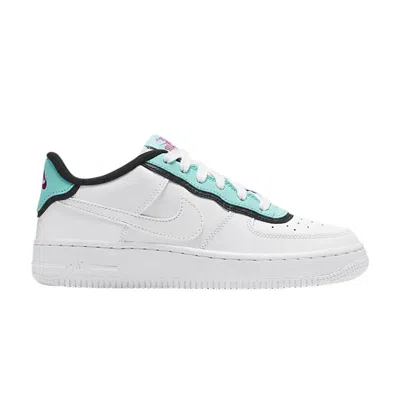 Pre-owned Nike Air Force 1 Low Gs 'double Layer - Aqua Black' | White | Kid's Size 7