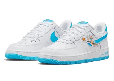 Pre-owned Nike Air Force 1 Low Hare Space Jam Sneakers In White/light Blue Fury