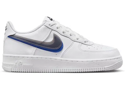 Pre-owned Nike Air Force 1 Low Impact Next Nature Double Swoosh Blue Sneakers In White/black/hyper Royal In Multi