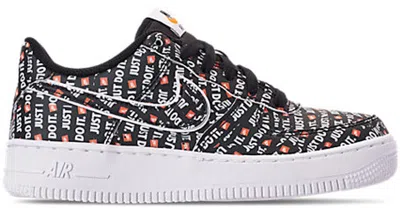 Pre-owned Nike Air Force 1 Low Just Do It Pack Sneakers In Black/total Orange/white