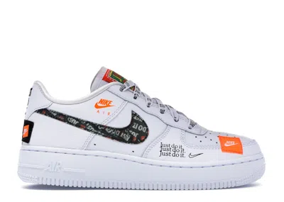 Pre-owned Nike Air Force 1 Low Just Do It Pack Sneakers In White/total Orange/black