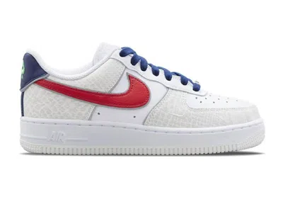 Pre-owned Nike Air Force 1 Low Just Do It (women's) Sneakers In White/navy Blue/red