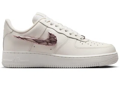 Pre-owned Nike Air Force 1 Low Liquid Metal Swoosh Metallic (women's) Sneakers In Sail/rose Gold
