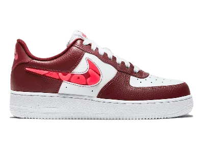 Pre-owned Nike Air Force 1 Low Love For All (women's) Sneakers In White/dark Red