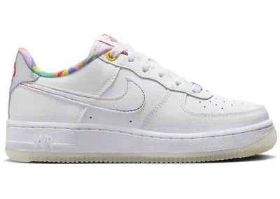 Pre-owned Nike Air Force 1 Low Lv8 Playful Print Sneakers In White/midnight Navy Blue In Multi
