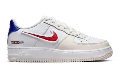 Pre-owned Nike Air Force 1 Low Lv8 Since 1972 (gs) In White/deep Royal Blue/gym Red