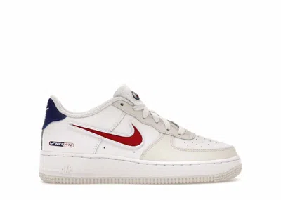 Pre-owned Nike Air Force 1 Low Lv8 Since 1972 Sneakers In White/deep Royal Blue/gym Red