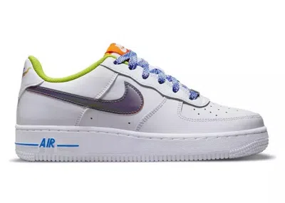 Pre-owned Nike Air Force 1 Low Lv8 Sneakers In White/medium Blue/magma Orange