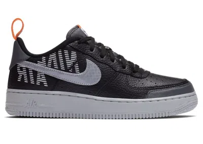 Pre-owned Nike Air Force 1 Low Lv8 Under Construction Sneakers In Black/dark Grey/total Orange