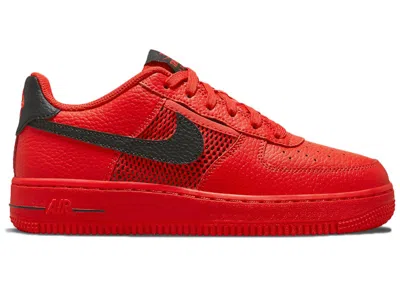 Pre-owned Nike Air Force 1 Low Mesh Pocket Sneakers In Habanero Red/white