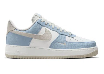 Pre-owned Nike Air Force 1 Low Mini Swoosh (women's) Sneakers In Light Armory Blue/light Bone/summit White