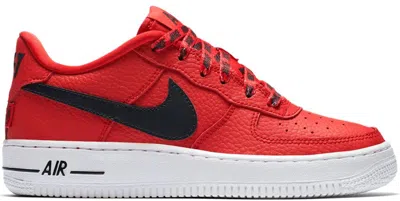 Pre-owned Nike Air Force 1 Low Nba Sneakers In University Red/black/white