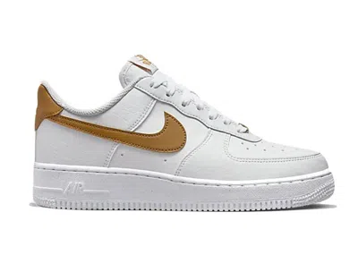 Pre-owned Nike Air Force 1 Low Next Nature Gold (women's) Sneakers In White/gold Suede In Multi