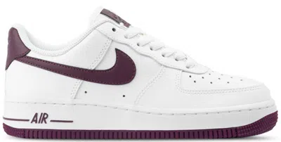Pre-owned Nike Air Force 1 Low Patent (women's) Sneakers In White/bordeaux
