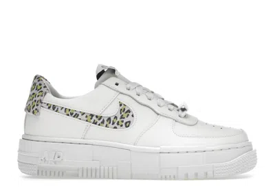 Pre-owned Nike Air Force 1 Low Pixel White Leopard (women's) Sneakers In Sail/light Lemon Twist/black