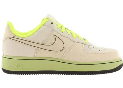 Pre-owned Nike Air Force 1 Low Premium Sneakers In Light Bone/volt