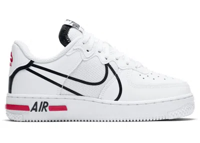 Pre-owned Nike Air Force 1 Low React D/ms/x Sneakers In White/black/red