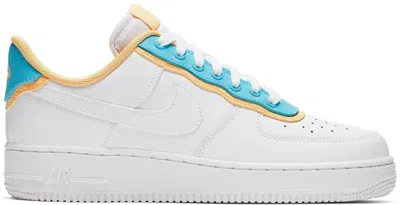 Pre-owned Nike Air Force 1 Low Se Topaz Gold (women's) Sneakers In White/light Blue Fury In Multi