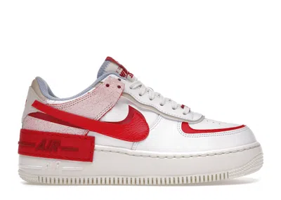 Pre-owned Nike Air Force 1 Low Shadow Cracked Leather (women's) Sneakers In White/red/pink