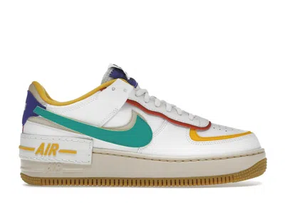 Pre-owned Nike Air Force 1 Low Shadow Neptune Green (women's) Sneakers In Summit White/yellow Ocher/lapis