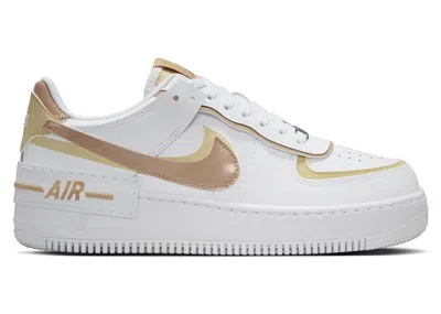 Pre-owned Nike Air Force 1 Low Shadow Rattan (women's) Sneakers In White/team Gold