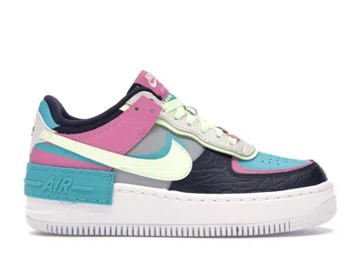Pre-owned Nike Air Force 1 Low Shadow (women's) Sneakers In Light Smoke Grey/barely Volt/oracle Aqua In Multi