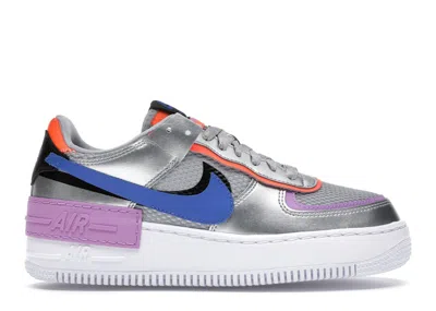 Pre-owned Nike Air Force 1 Low Shadow (women's) Sneakers In Metallic Silver/fuchsia Glow/hyper Crimson In Multi