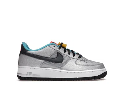 Pre-owned Nike Air Force 1 Low Sky  Pack Sneakers In Metallic Silver/hyper Crimson/speed Yellow