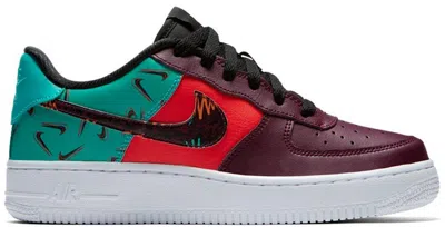 Pre-owned Nike Air Force 1 Low What The 90s Sneakers In Bordeaux/hyper Jade/total Orange In Multi