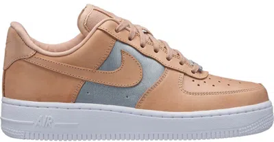 Pre-owned Nike Air Force 1 Low (women's) Sneakers In Bio Beige/metallic Silver/white