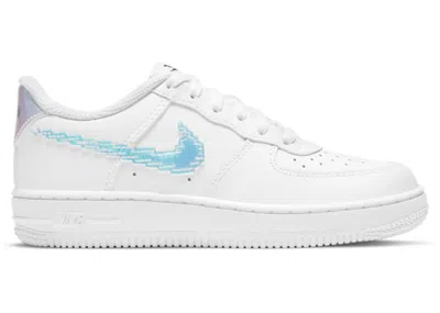 Pre-owned Nike Air Force 1 Lv8 Digital Swoosh Sneakers In White/black In Multi