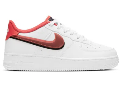 Pre-owned Nike Air Force 1 Lv8 Double Swoosh Sneakers In White/black/bright Crimson