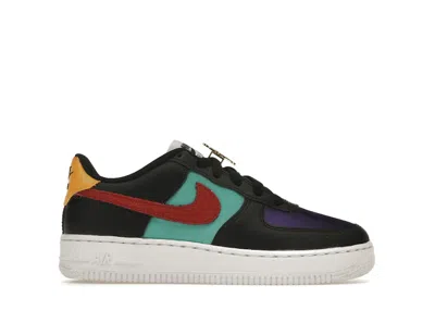 Pre-owned Nike Air Force 1 Lv8 Emb Nba Wnba Sneakers In Black/washed Teal/court Purple
