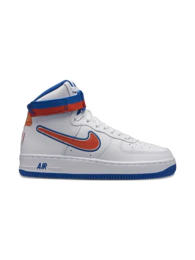 Nike Kids' Air Force 1 Lv8 Sport Knicks "mid Night Navy / University Red" Sneakers In White