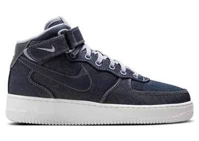 Pre-owned Nike Air Force 1 Mid '07 Denim (women's) Sneakers In Obsidian/summit White/ashen Slate