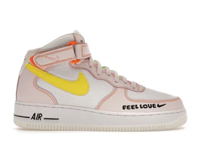 Pre-owned Nike Air Force 1 Mid '07 Feel Love (women's) Sneakers In White/pearl Pink/action Green