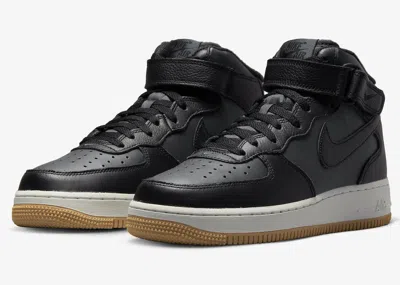 Nike Air Force 1 Mid '07 Lx Dv7585-001 Men's Black/white/gum Running Shoes Jab18