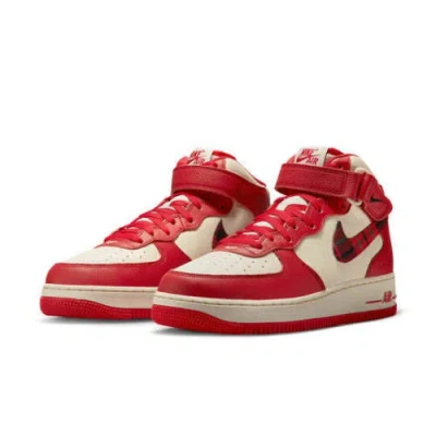 Pre-owned Nike Air Force 1 Mid 07 Lx Red Plaid Dv0792-101