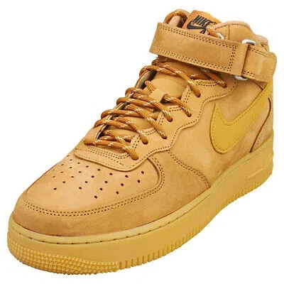 Pre-owned Nike Air Force 1 Mid 07 Mens Wheat Fashion Sneakers In Beige