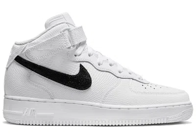 Pre-owned Nike Air Force 1 Mid '07 Snakeskin (women's) Sneakers In White/black