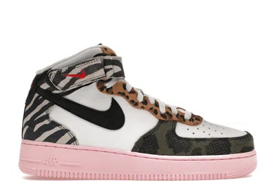 Pre-owned Nike Air Force 1 Mid '07 Tunnel Walk (women's) Sneakers In White/medium Soft Pink/university Red