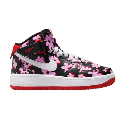 Pre-owned Nike Air Force 1 Mid Easyon Se Gs 'flower Power' | Black | Kid's Size 6