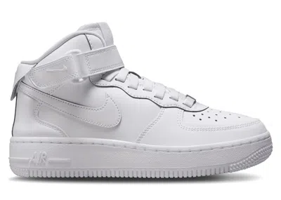 Pre-owned Nike Air Force 1 Mid Easyon Se Triple Sneakers In White