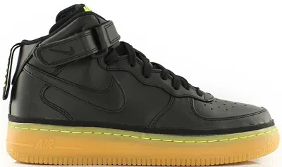Pre-owned Nike Air Force 1 Mid Gum Volt Sneakers In Black/gum Light Brown