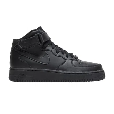 Pre-owned Nike Air Force 1 Mid Le Gs 'triple Black' | Kid's Size 4.5