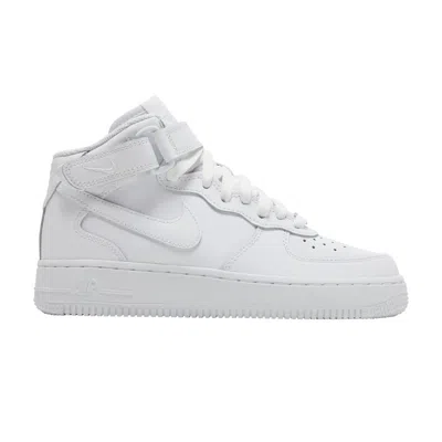 Pre-owned Nike Air Force 1 Mid Le Gs 'triple White' | Kid's Size 4.5
